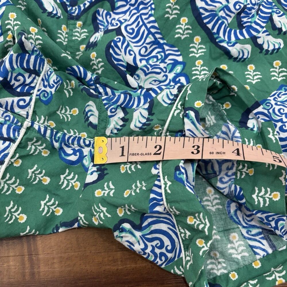 Printfresh Sz 3X Green Tiger Queen Pajama Shorts Sleep Jungle Animal Big Cat - Picture 7 of 7